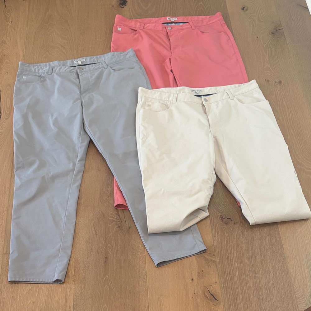 Peter Millar men’s pants 40/30 lot of Gray, salmon, and khaki - Picture 2 of 6